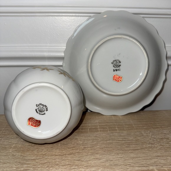 Vintage 50th Lefton China To a Wild Rose Pitcher Saucer Hand Painted Gold - Picture 8 of 11